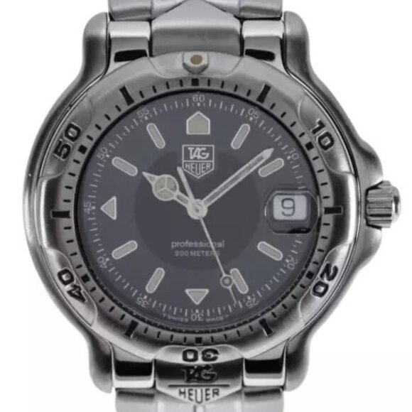 Vintage Men\'s Tag Heuer 39mm 6000 Series LE Black Dial Stainless Watch WH1116-K1 main image 11